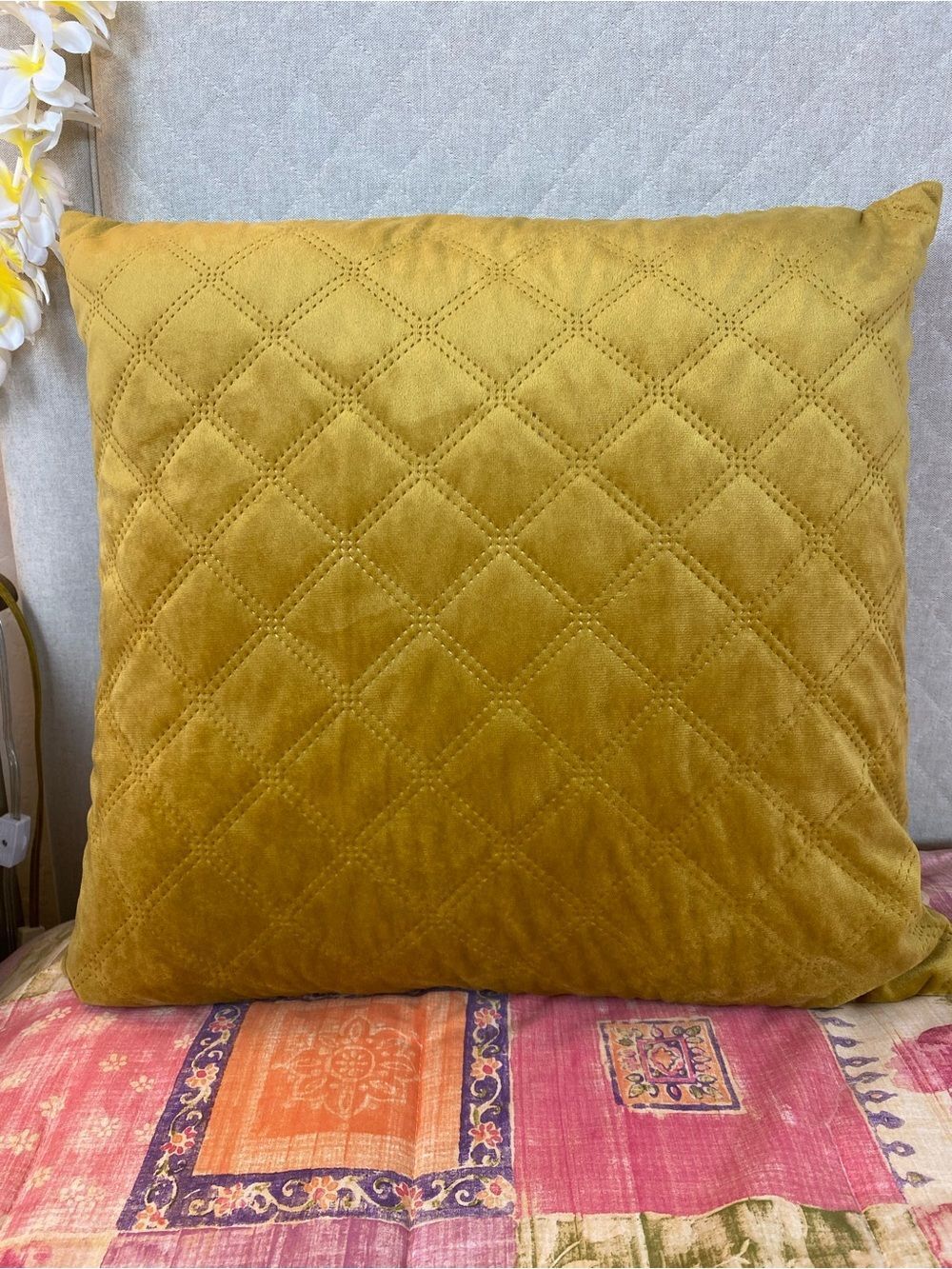 Velvet Throw Pillow , down fill , 23x23 square Rodeo Home